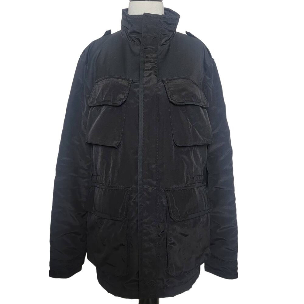 Tumi Tech Black Thick Jacket w/ Hidden Hood SZ Medium